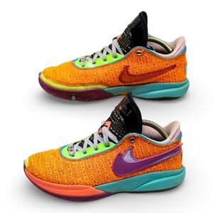 Nike LeBron XX 20 GS Basketball Shoes 6.5Y Vivid Orange DQ8651-800 Excellent